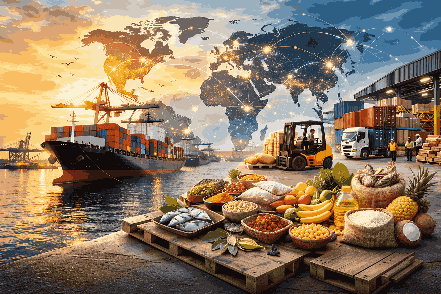 Global trade cargo containers and shipping operations