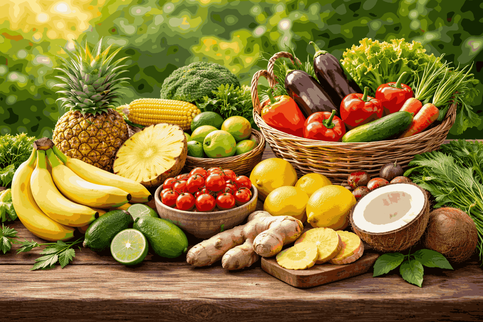 Fresh fruits and vegetables