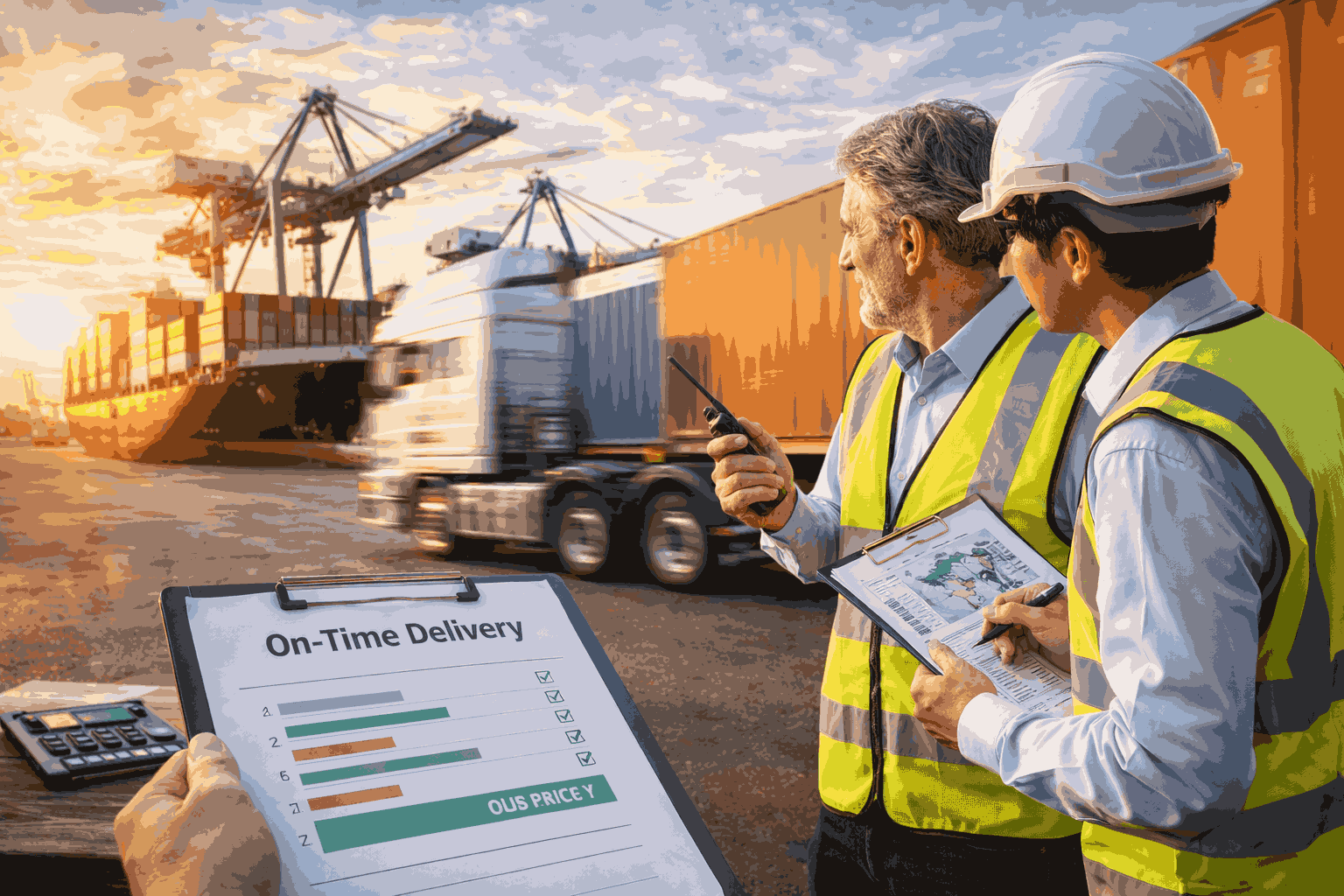 Fast delivery truck and export shipment movement